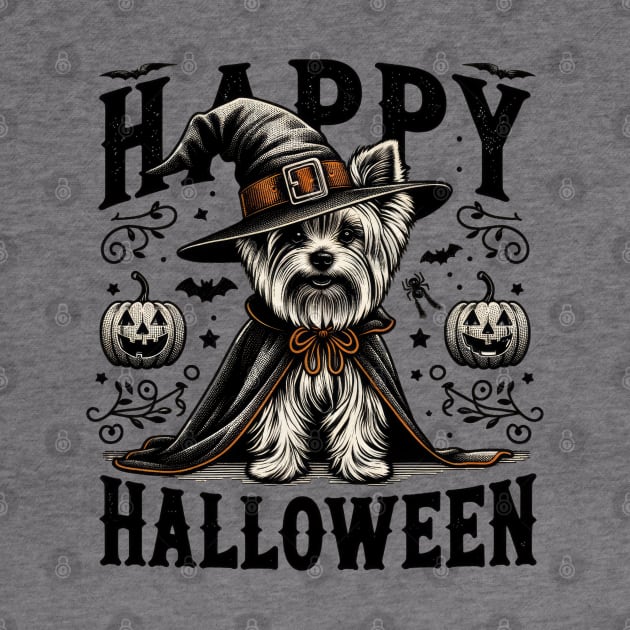 Retro Halloween Yorkie Graphic illustration by Tintedturtles